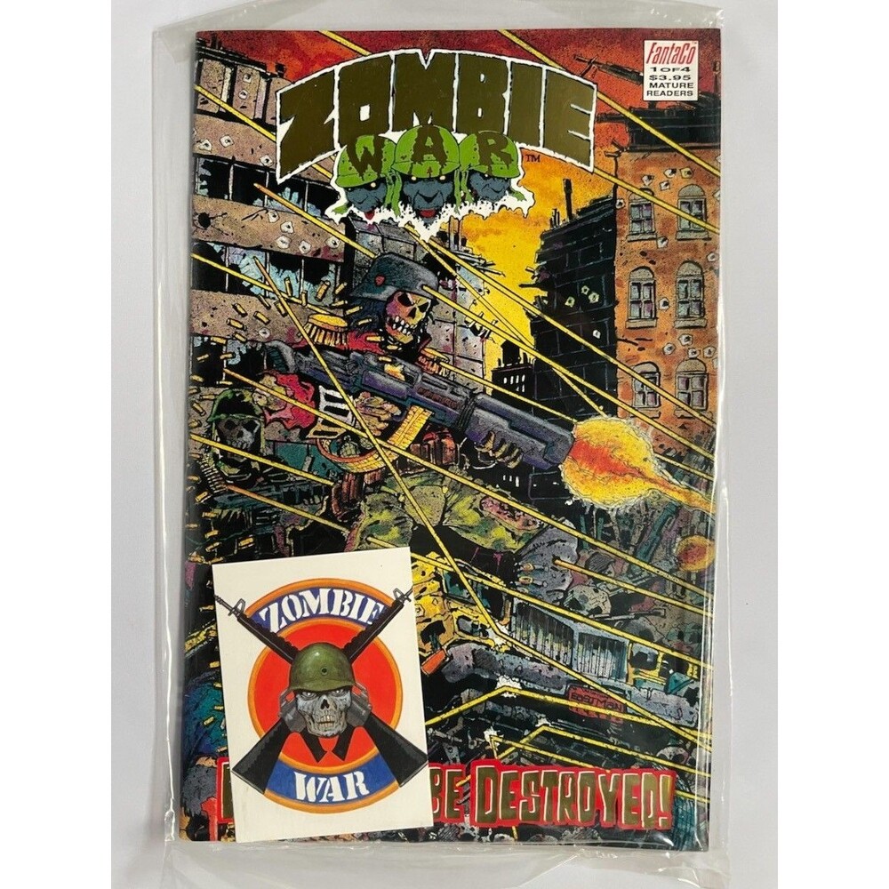 Zombie War #1 early Kevin TMNT Eastman Comic Book Sealed w Card, Fantaco 1992